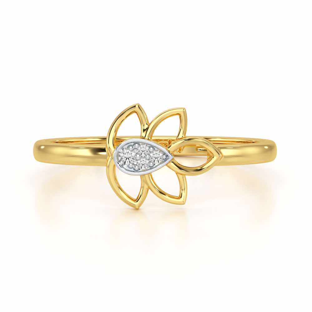 Side Vine Silver Ring - Yellow Gold - Image 5