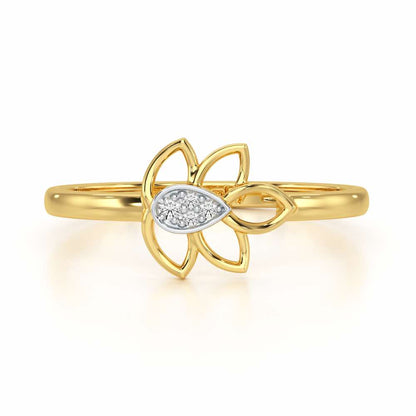 Side Vine Silver Ring - Yellow Gold - Image 5