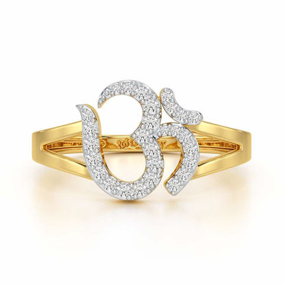 Pristine Om Silver Ring - Yellow Gold - Image 5