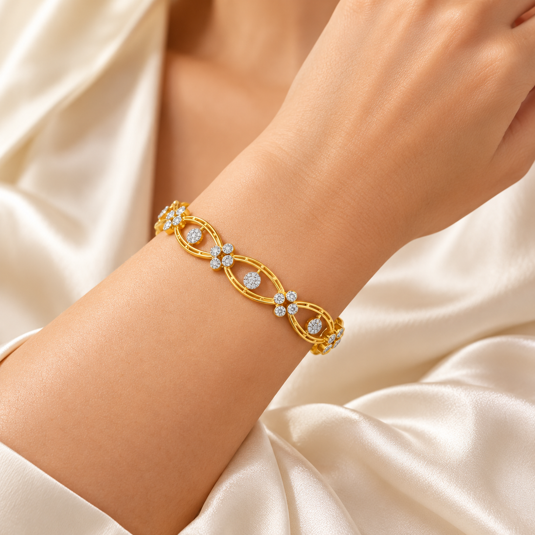 Glimmer Wave Silver Bangles