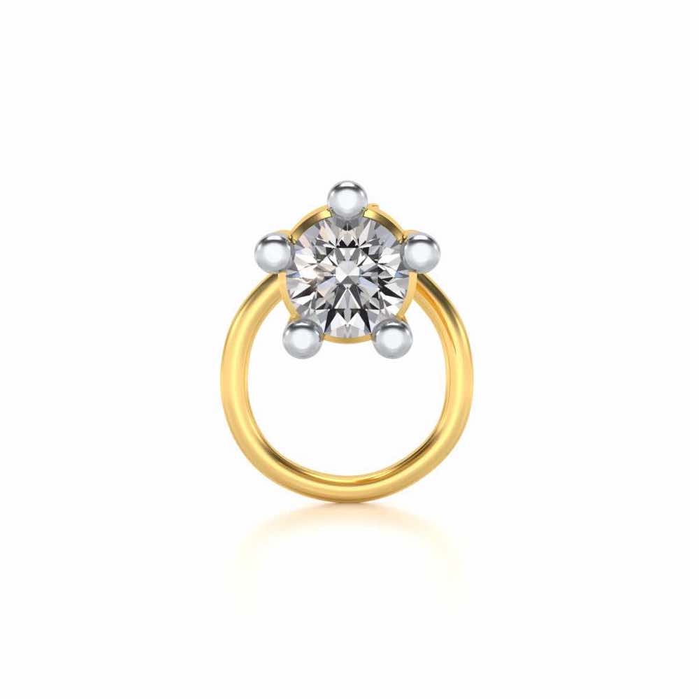 Yin Silver Nosepin - Yellow Gold - Image 2