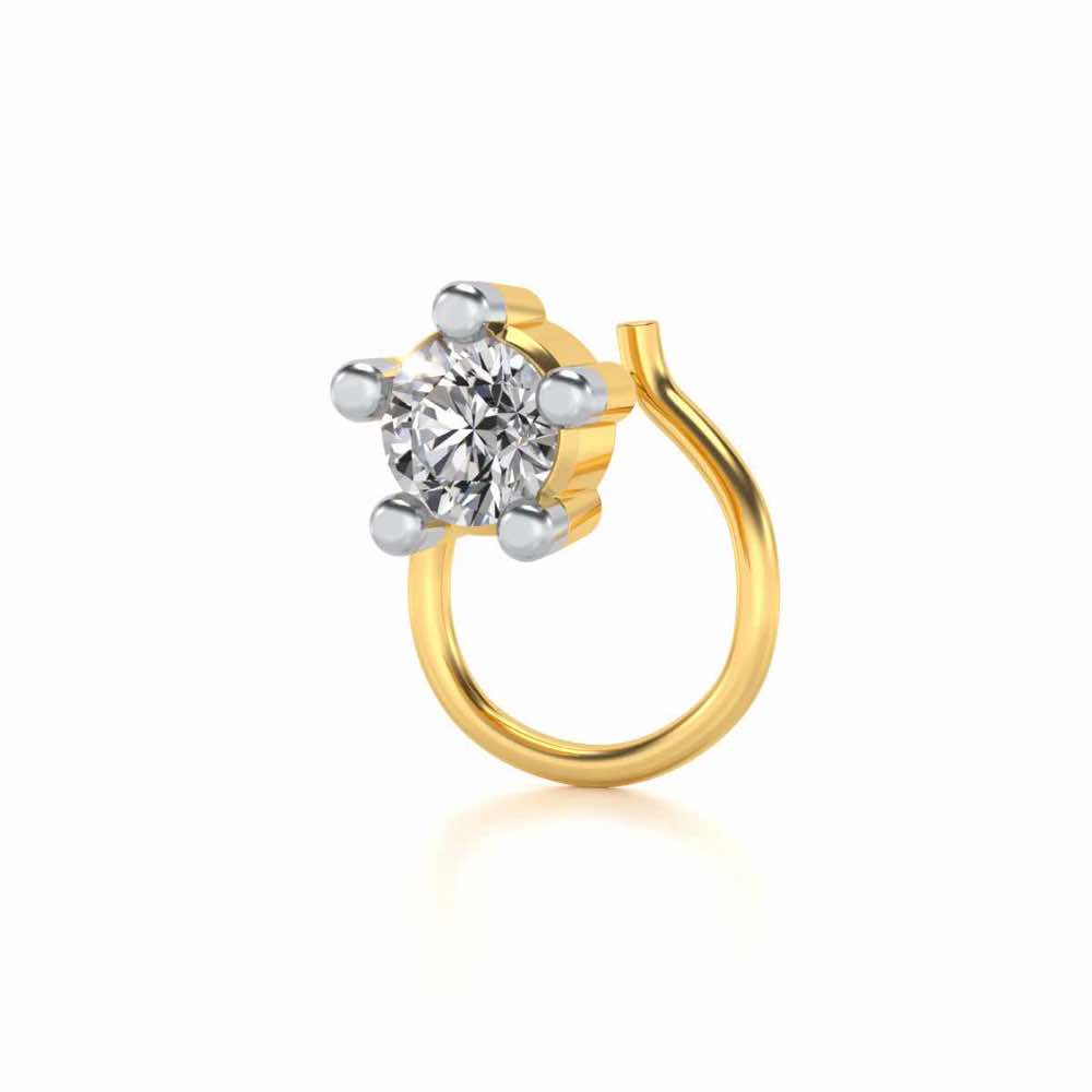 Yin Silver Nosepin - Yellow Gold - Image 3