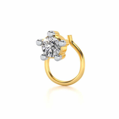 Yin Silver Nosepin - Yellow Gold - Image 3