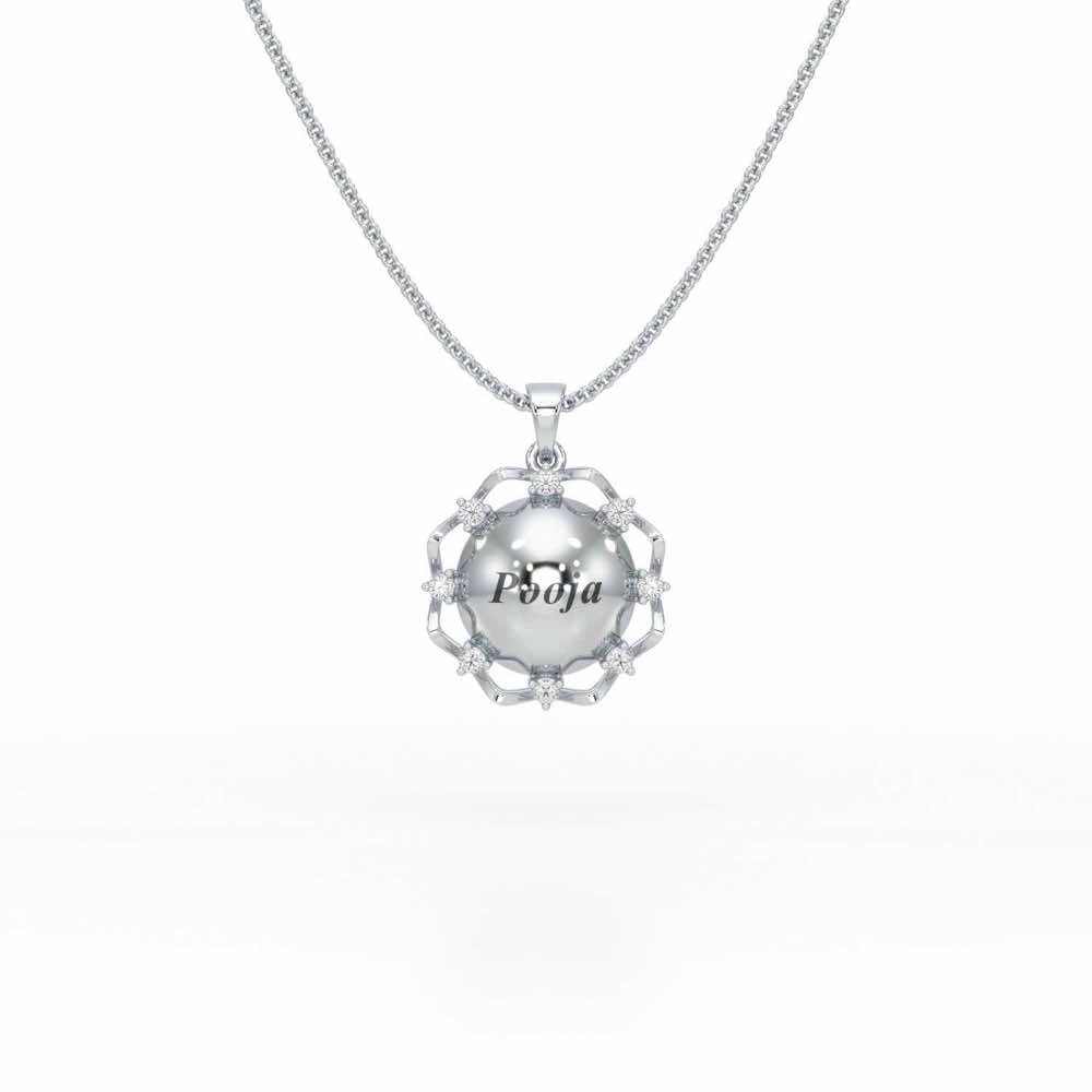 You Here Silver Pendant - White Gold - Image 1