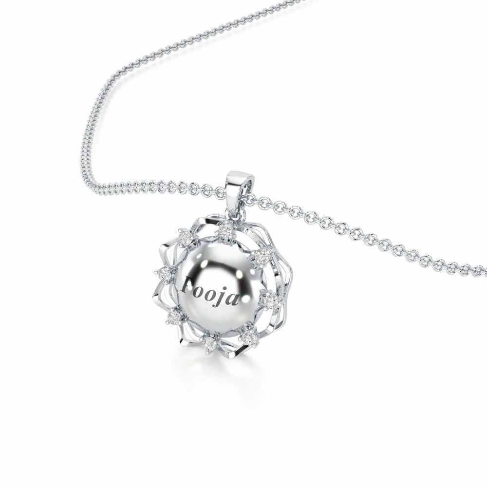 You Here Silver Pendant - White Gold - Image 2