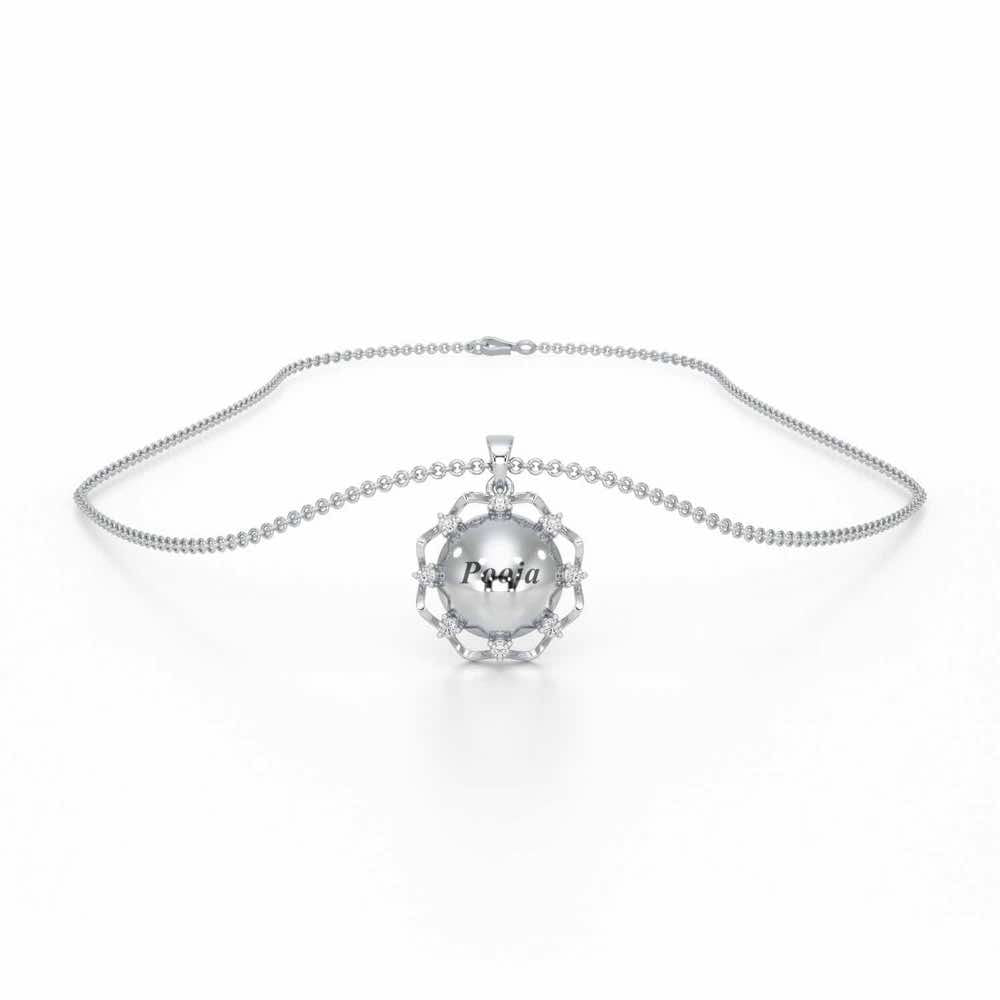 You Here Silver Pendant - White Gold - Image 3