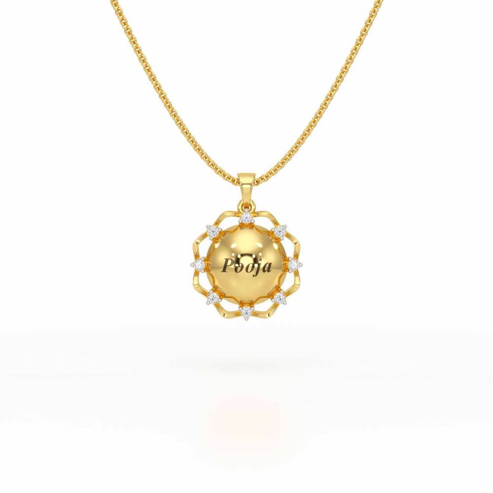 You Here Silver Pendant - Yellow Gold - Image 1