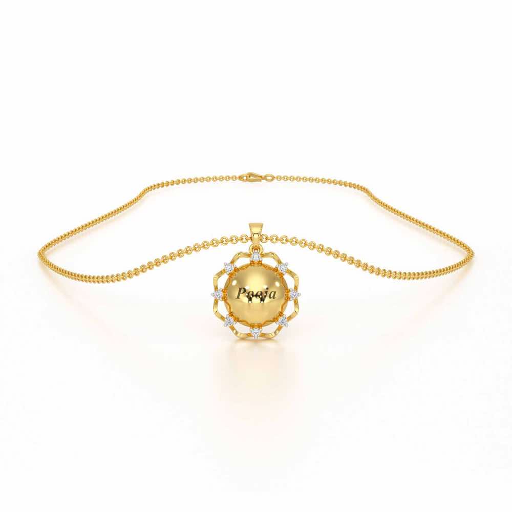You Here Silver Pendant - Yellow Gold - Image 3