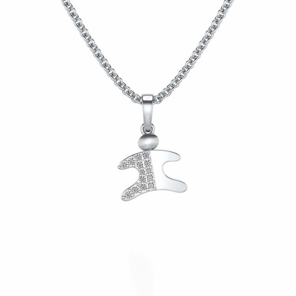 Young One Silver Pendant - White Gold - Image 1