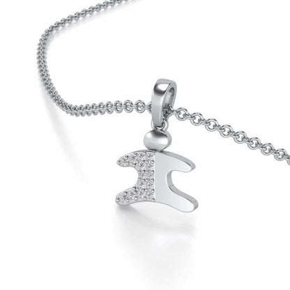 Young One Silver Pendant - White Gold - Image 2