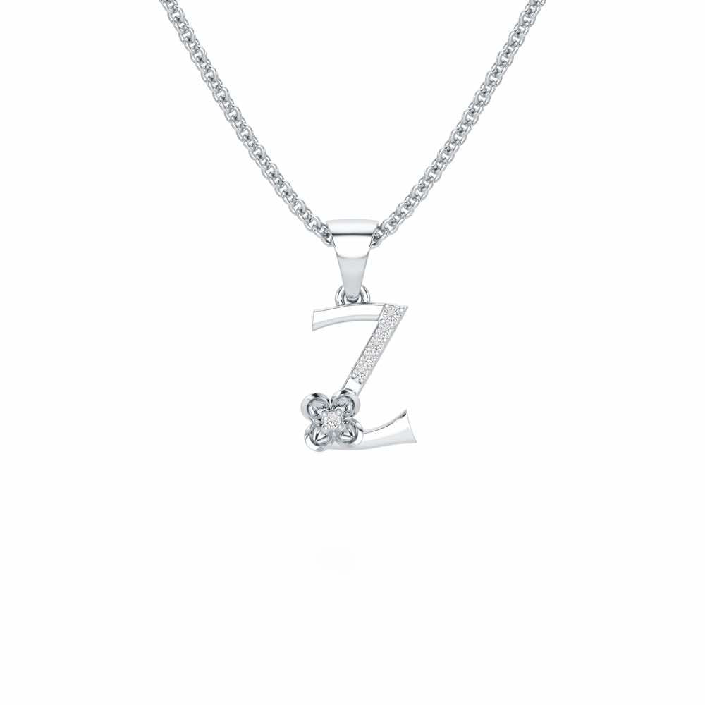 Z-Glint Silver Pendant - White Gold - Image 1