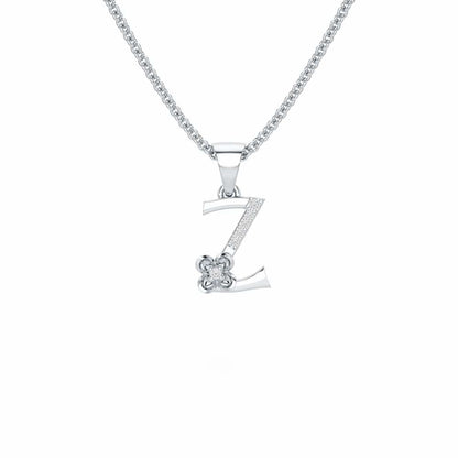 Z-Glint Silver Pendant - White Gold - Image 1