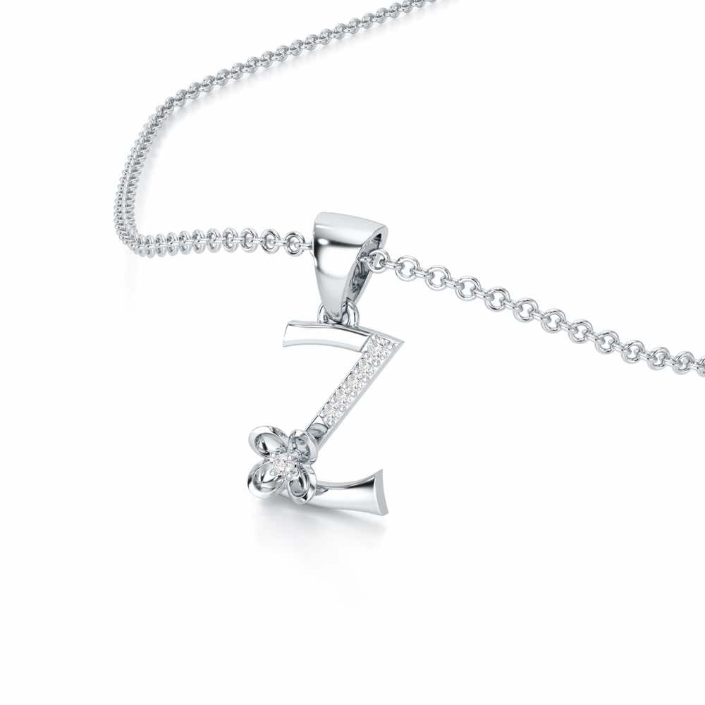 Z-Glint Silver Pendant - White Gold - Image 2