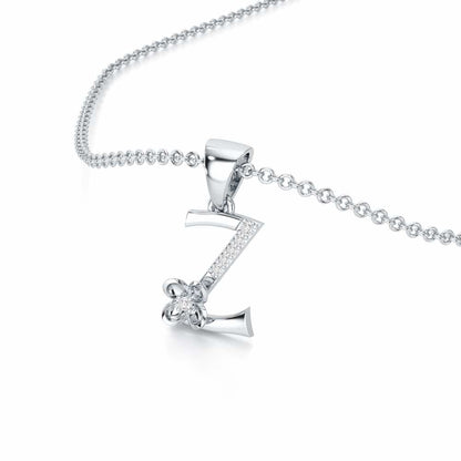 Z-Glint Silver Pendant - White Gold - Image 2