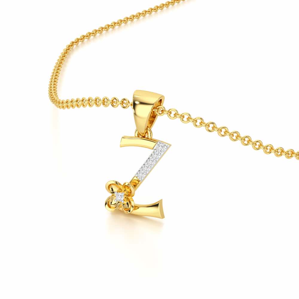 Z-Glint Silver Pendant - Yellow Gold - Image 2