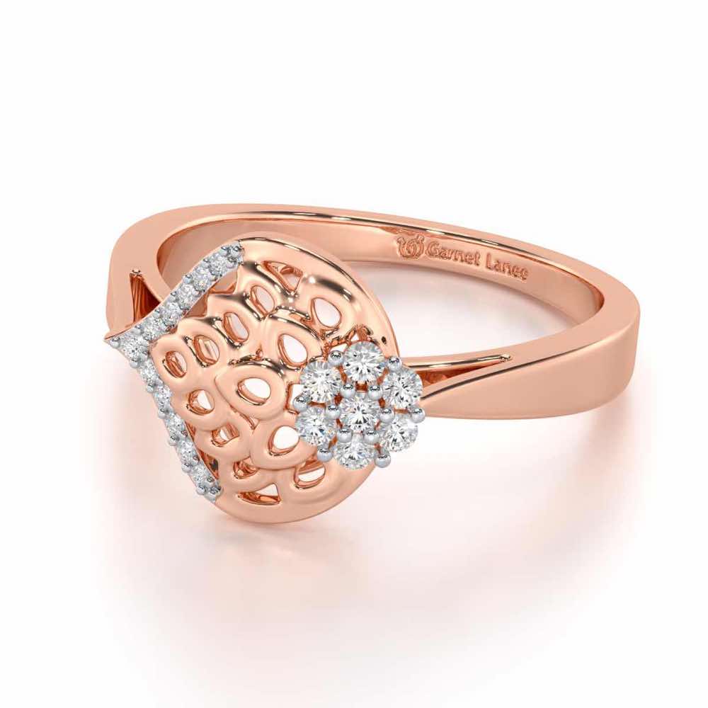 Zareena Glow Silver Ring - Rose Gold - Image 2
