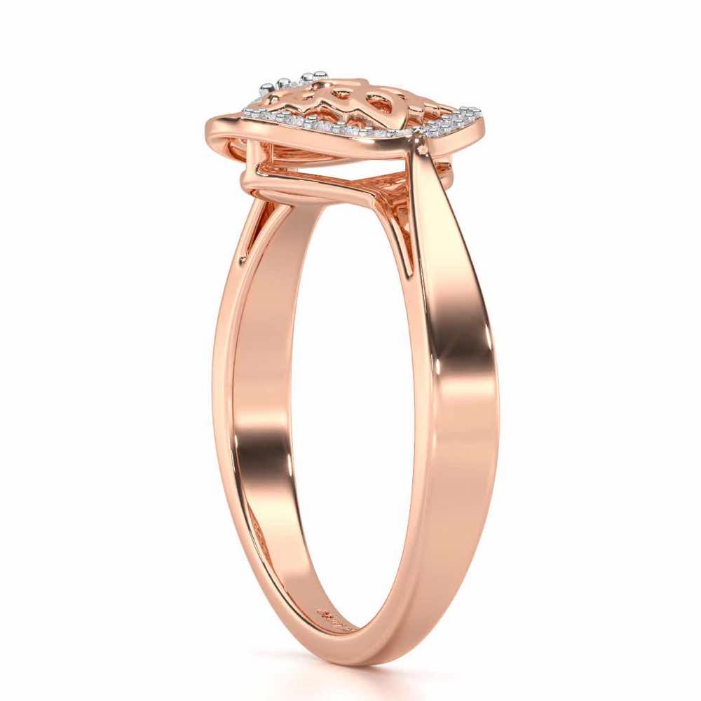 Zareena Glow Silver Ring - Rose Gold - Image 3