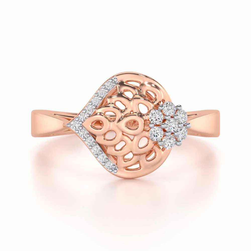 Zareena Glow Silver Ring - Rose Gold - Image 4