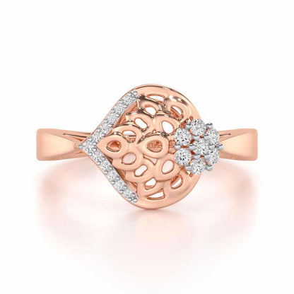 Zareena Glow Silver Ring - Rose Gold - Image 4