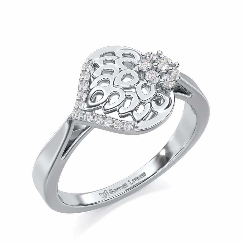 Zareena Glow Silver Ring - White Gold - Image 1