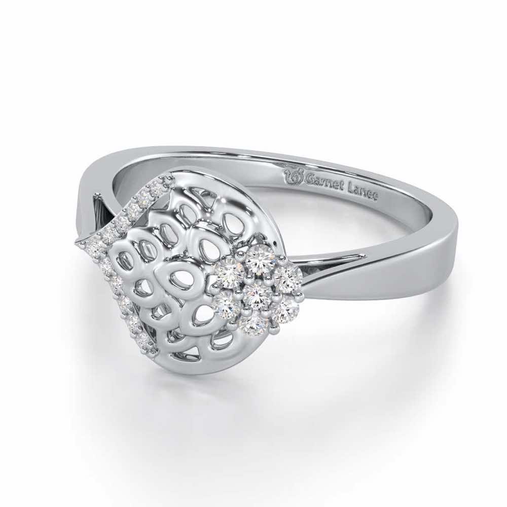 Zareena Glow Silver Ring - White Gold - Image 2