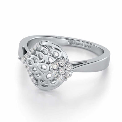 Zareena Glow Silver Ring - White Gold - Image 2