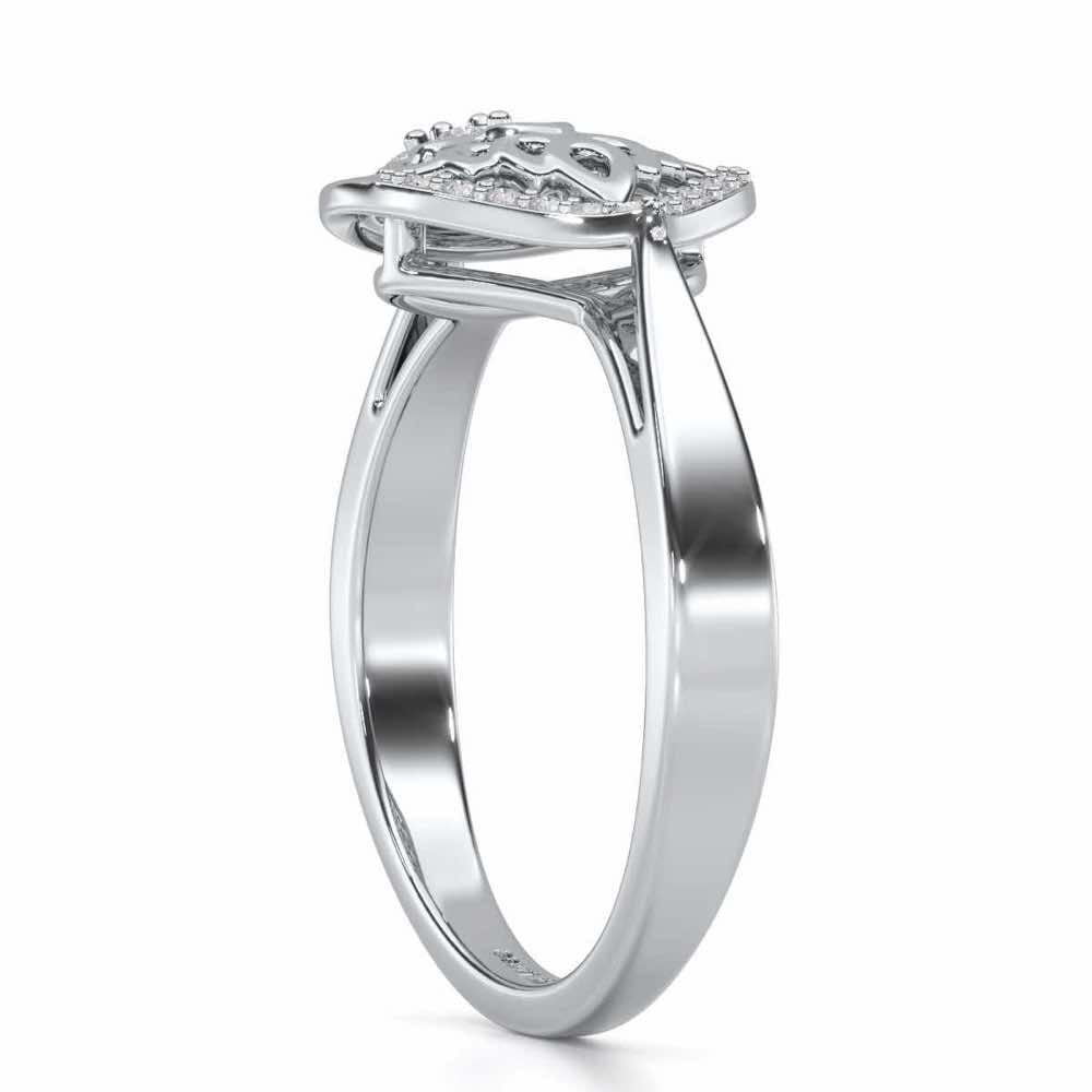 Zareena Glow Silver Ring - White Gold - Image 3
