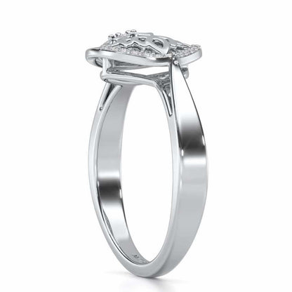Zareena Glow Silver Ring - White Gold - Image 3