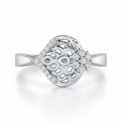 Zareena Glow Silver Ring - White Gold - Image 4
