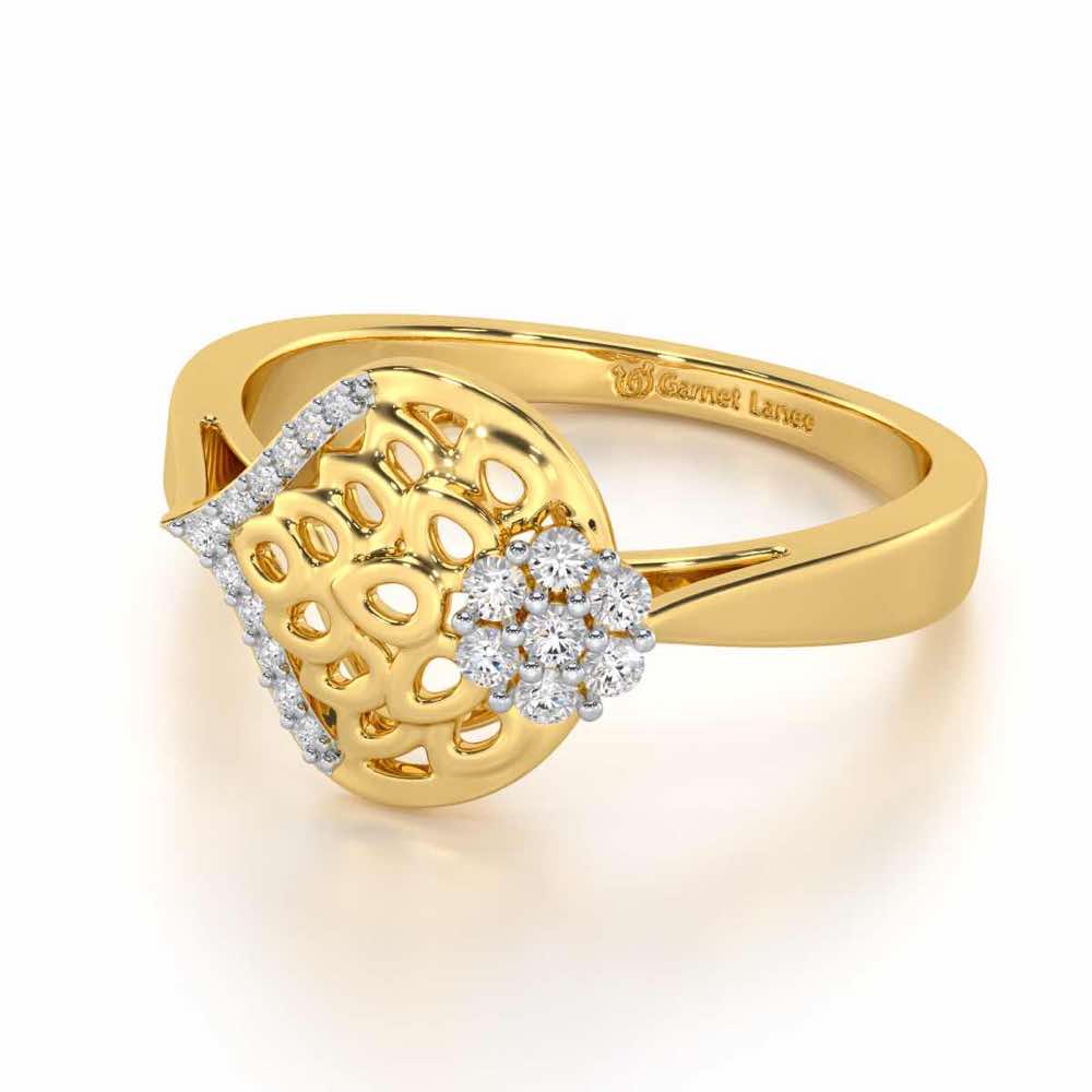Zareena Glow Silver Ring - Yellow Gold - Image 2