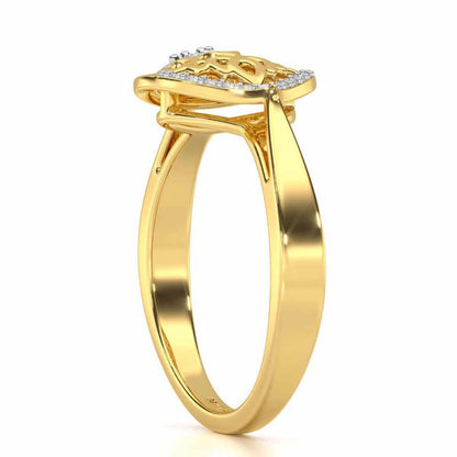 Zareena Glow Silver Ring - Yellow Gold - Image 3