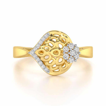 Zareena Glow Silver Ring - Yellow Gold - Image 4