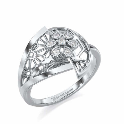 Zeal Glow Silver Ring - White Gold - Image 1