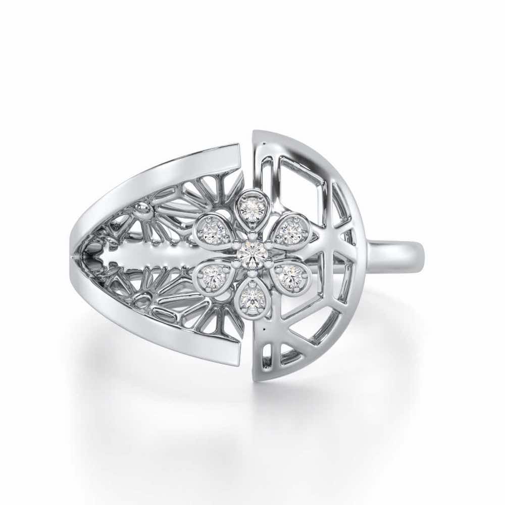Zeal Glow Silver Ring - White Gold - Image 4