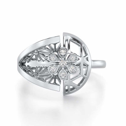 Zeal Glow Silver Ring - White Gold - Image 4