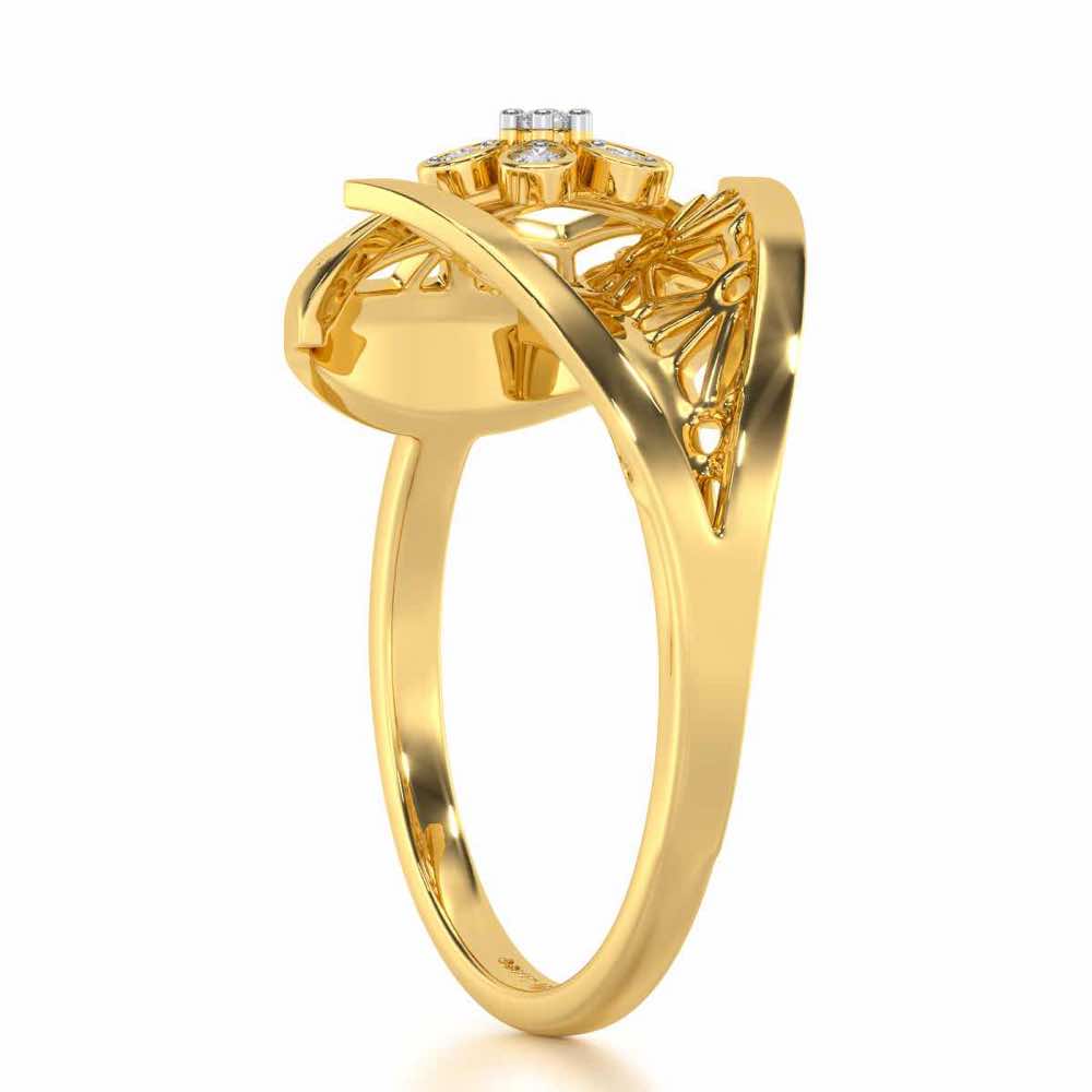 Zeal Glow Silver Ring - Yellow Gold - Image 3