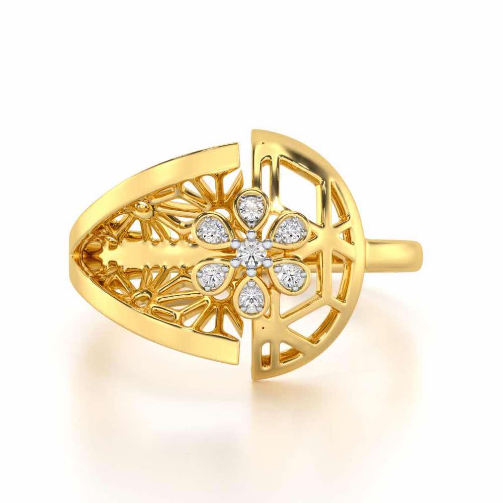 Zeal Glow Silver Ring - Yellow Gold - Image 4