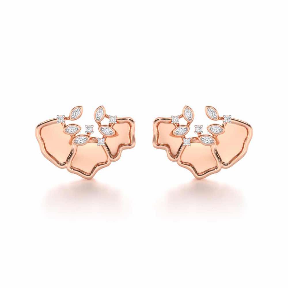 Zen Groovemaker Silver Earrings - Rose Gold - Image 1