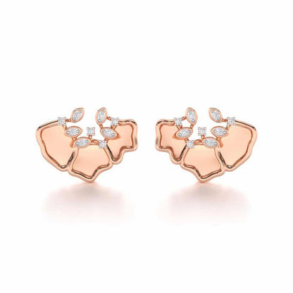Zen Groovemaker Silver Earrings - Rose Gold - Image 1