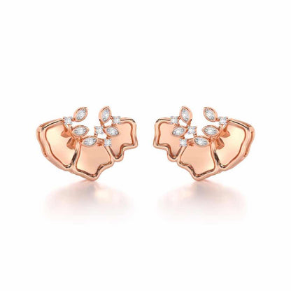 Zen Groovemaker Silver Earrings - Rose Gold - Image 2