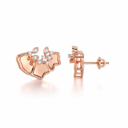 Zen Groovemaker Silver Earrings - Rose Gold - Image 4