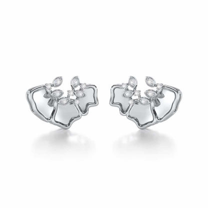 Zen Groovemaker Silver Earrings - White Gold - Image 2