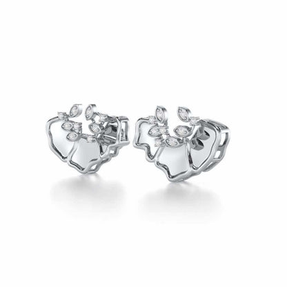 Zen Groovemaker Silver Earrings - White Gold - Image 3