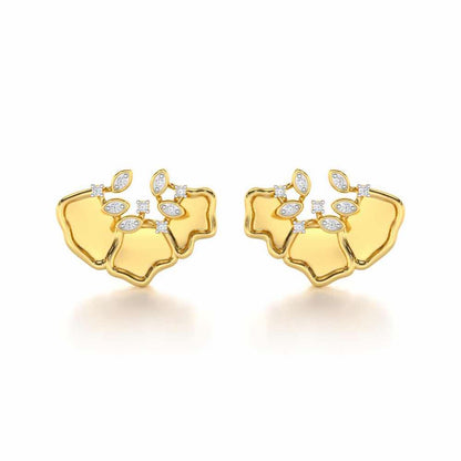 Zen Groovemaker Silver Earrings - Yellow Gold - Image 1