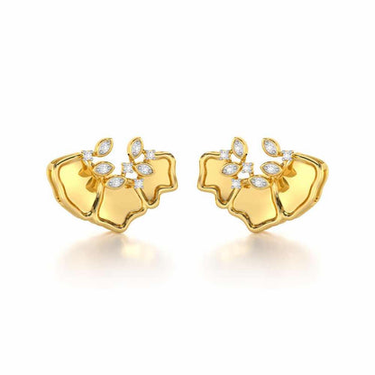 Zen Groovemaker Silver Earrings - Yellow Gold - Image 2