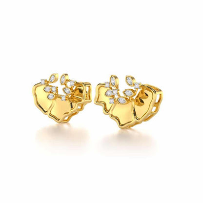 Zen Groovemaker Silver Earrings - Yellow Gold - Image 3