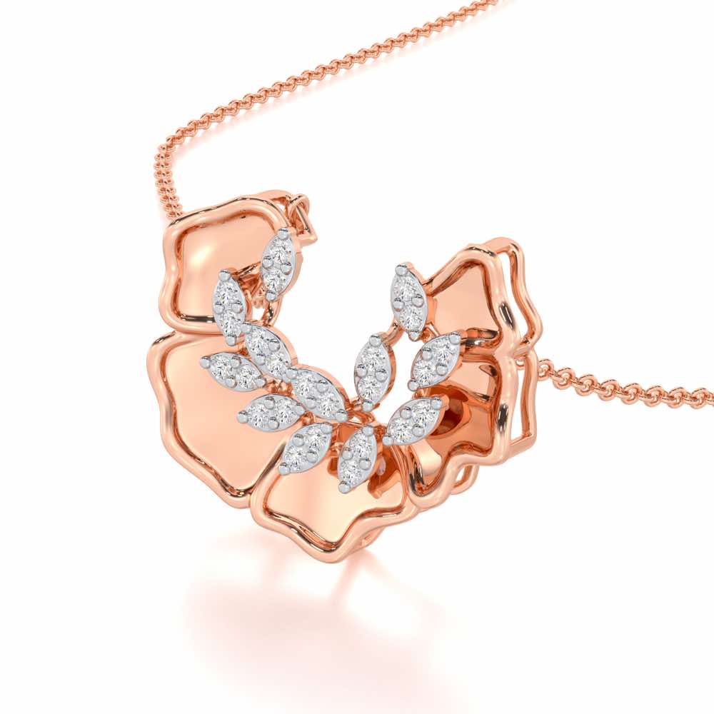 Zen Groovemaker Silver Pendant - Rose Gold - Image 2
