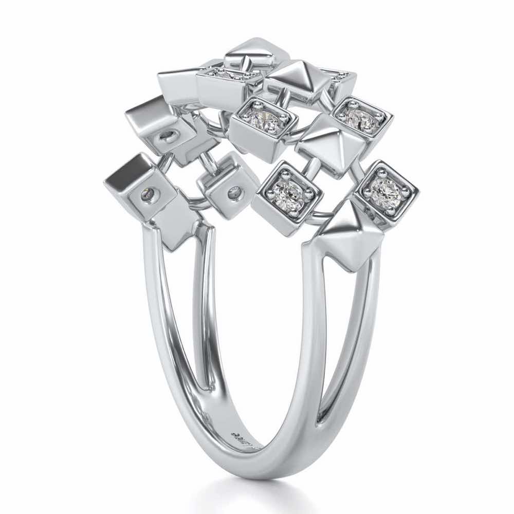 Zenith Silver Ring - White Gold - Image 3
