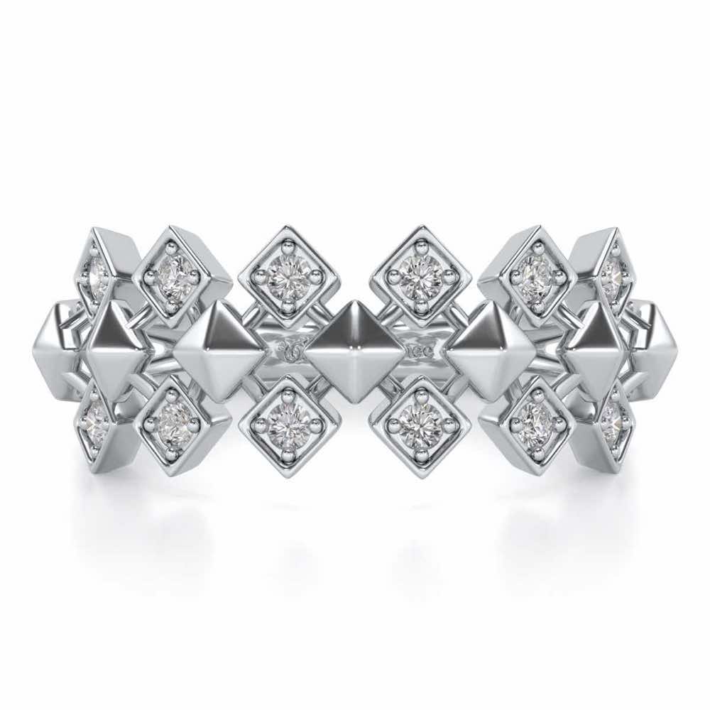Zenith Silver Ring - White Gold - Image 4