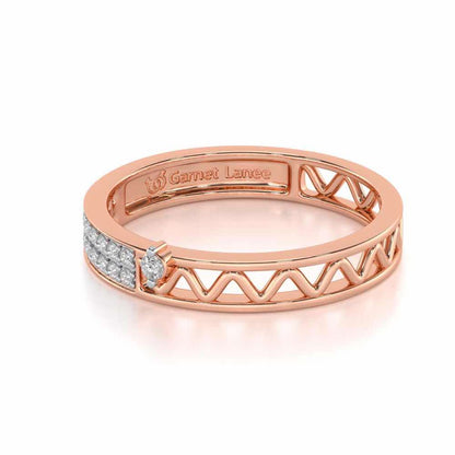 Ziggy Silver Band Ring - Rose Gold - Image 2